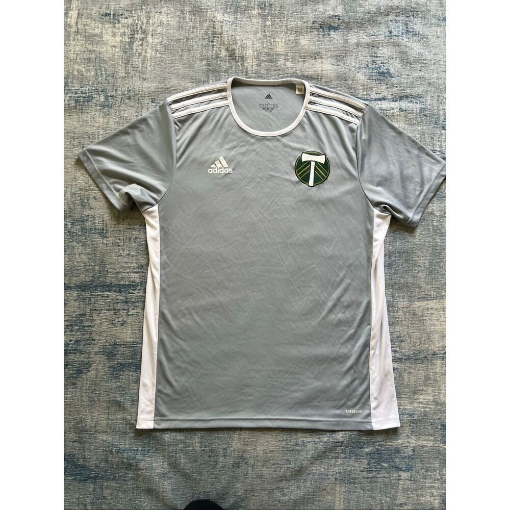 Adidas Light Gray Blue White Portland Timbers Major Leage Soccer Training Jersey